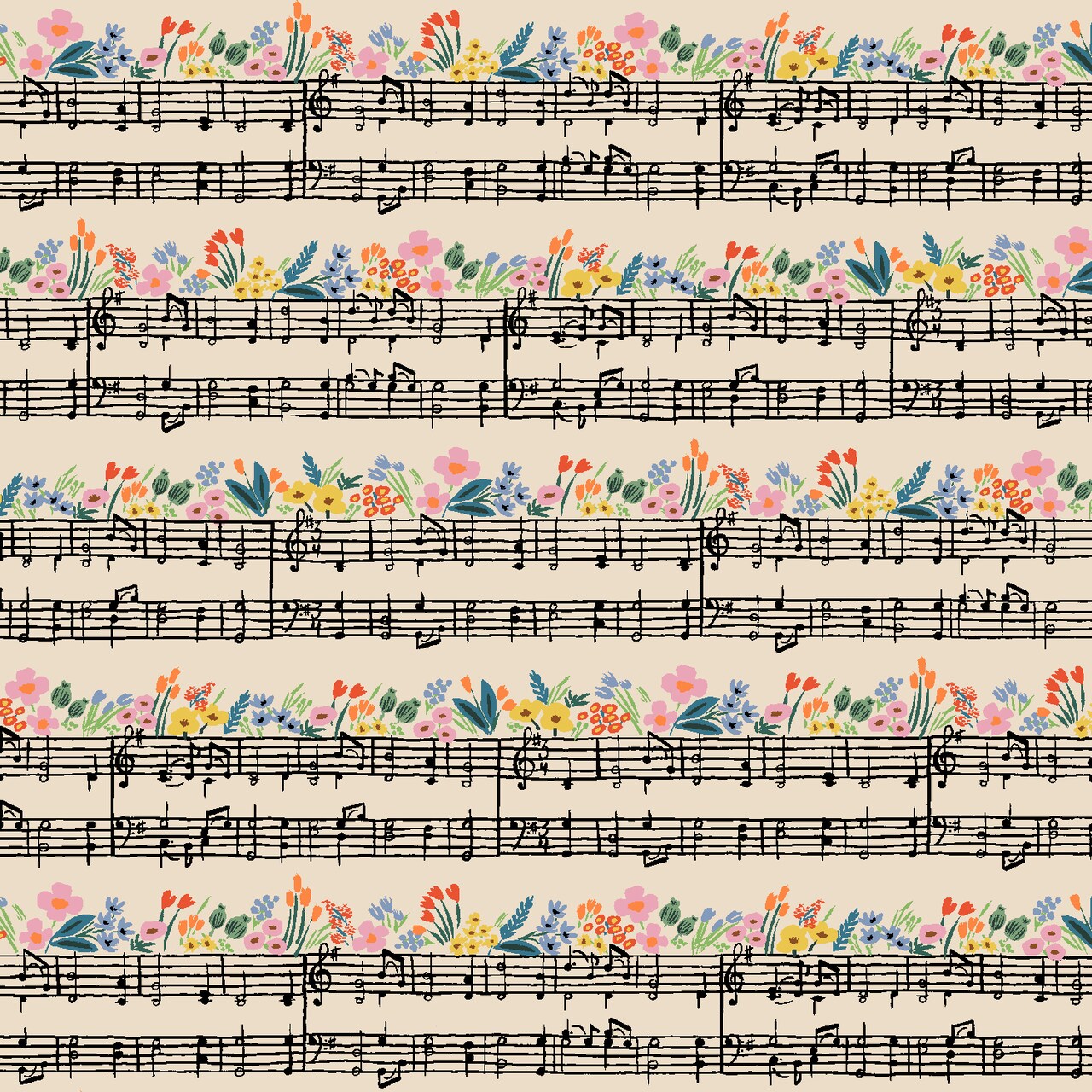 Music Notes in Cream (rp903-cr1) | Bramble | Rifle Paper Co | Cotton+Steel